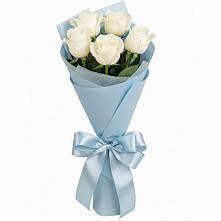 5 Белых роз Проуд в Олекминске Букет 5 Белых роз Проуд в Олекминске
