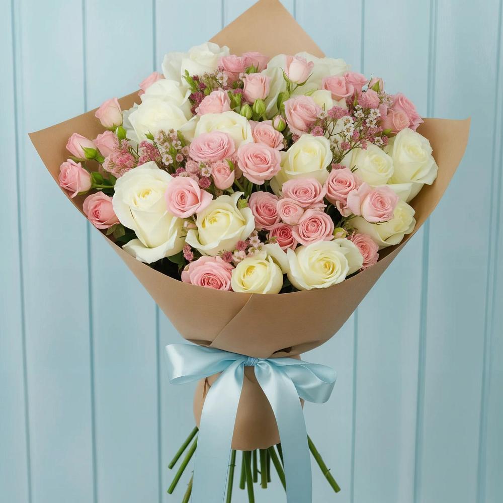 Букет романтичный подарок в Олекминске Букет цветов из: Розы в Олекминске