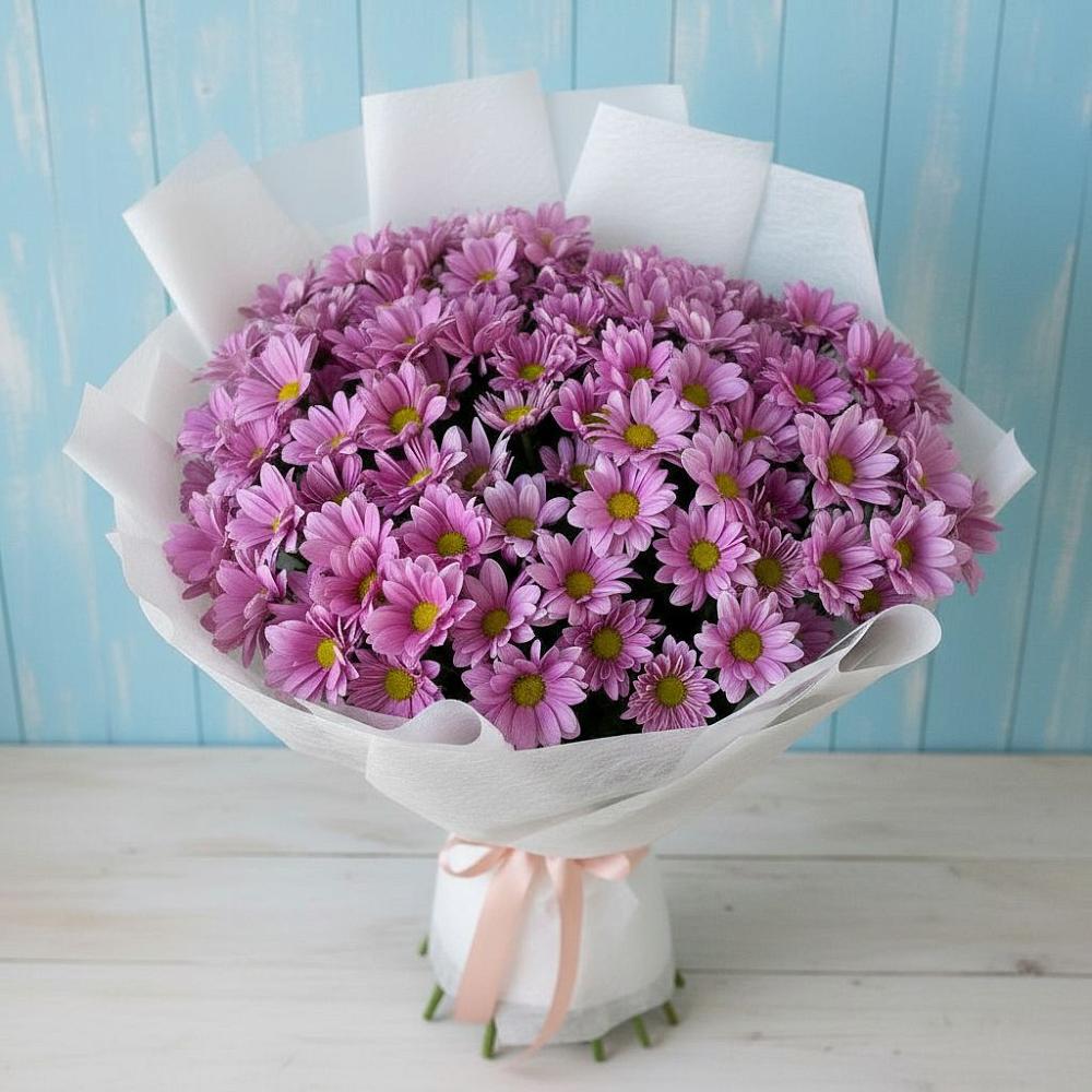 Букет сиреневая охапка в Олекминске Букет цветов из: Хризантемы в Олекминске