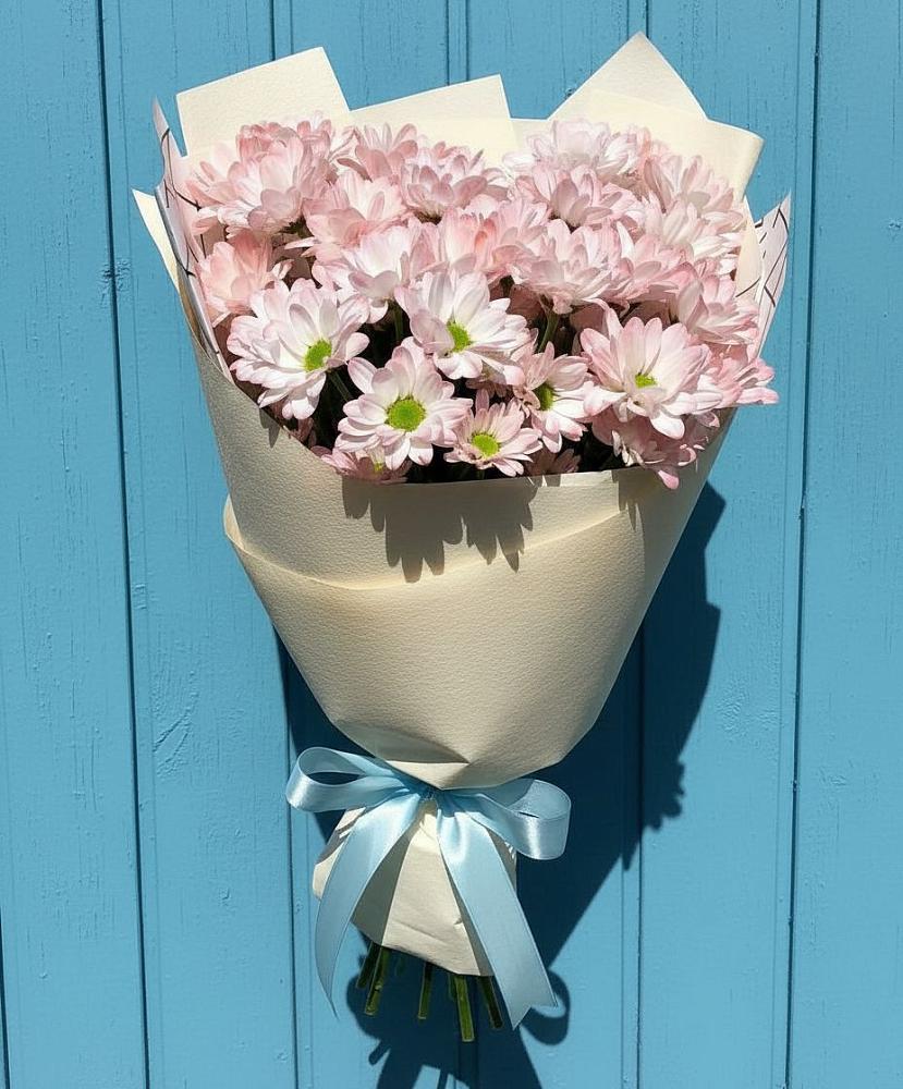 Букет Розовые хризантемы в Олекминске Букет цветов из: Хризантемы в Олекминске