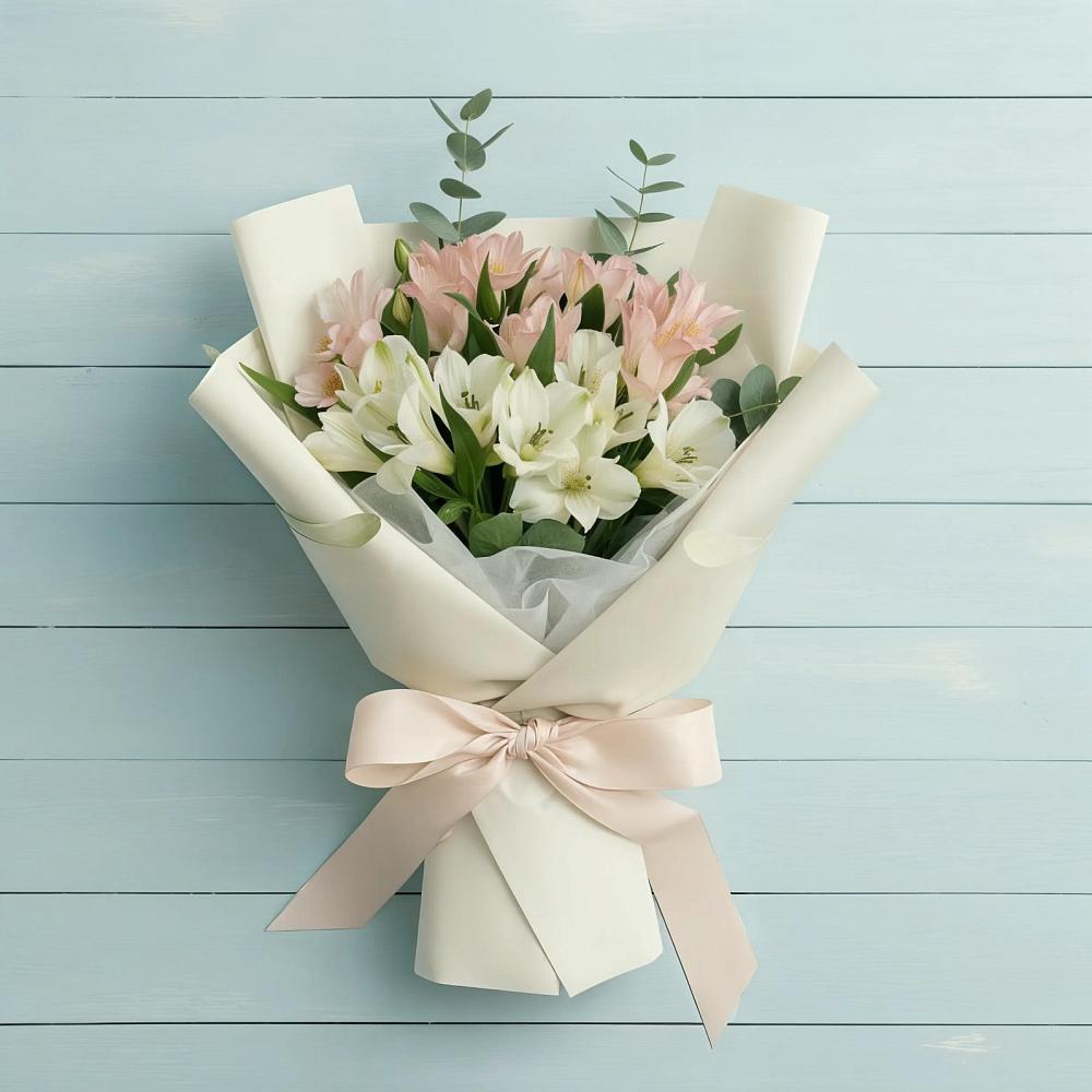 Букет Утренний поцелуй в Олекминске Букет цветов из: Альстромерии в Олекминске