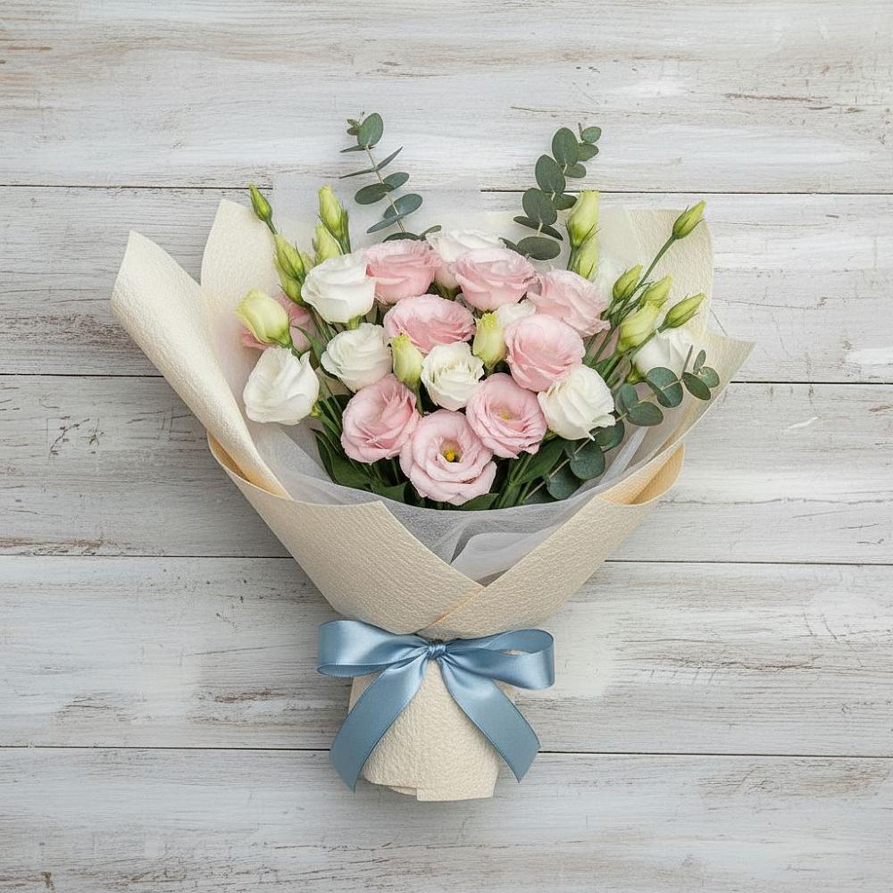 Букет шампанское в Олекминске Букет цветов из: Лизиантусы в Олекминске